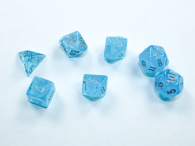 Chessex Luminary Mini-hedral Sky/silver 7-Die set | Mega City Incorporated