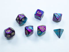 Chessex Gemini Mini-hedral Purple-Teal/gold 7-Die Set | Mega City Incorporated