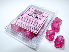 Chessex Borealis Pink/silver Luminary Set of Ten d10s | Mega City Incorporated