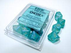 Chessex Borealis Teal/gold Luminary Set of Ten d10s | Mega City Incorporated