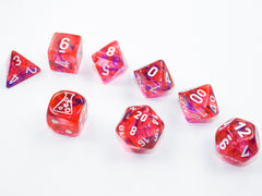 Chessex Nebula Black Light Special/white Polyhedral 7-Dice Set (with bonus die) | Mega City Incorporated