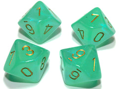 Chessex Borealis Light Green/gold Luminary Set of Ten d10s | Mega City Incorporated