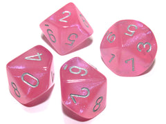 Chessex Borealis Pink/silver Luminary Set of Ten d10s | Mega City Incorporated