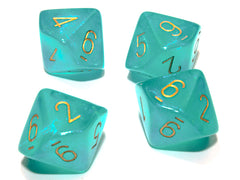 Chessex Borealis Teal/gold Luminary Set of Ten d10s | Mega City Incorporated