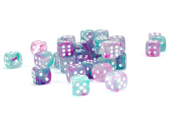 Chessex Nebula Wisteria/white Luminary 12mm d6 Dice Block (36 dice) | Mega City Incorporated