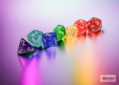 Chessex Prism Translucent GM & Beginner Player Polyhedral 7-Die Set | Mega City Incorporated