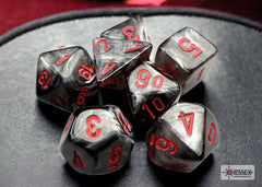 Chessex Velvet Mini-hedral Black/red 7-Die Set | Mega City Incorporated