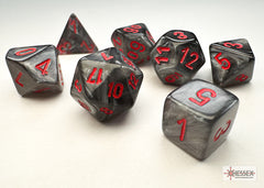 Chessex Velvet Mini-hedral Black/red 7-Die Set | Mega City Incorporated