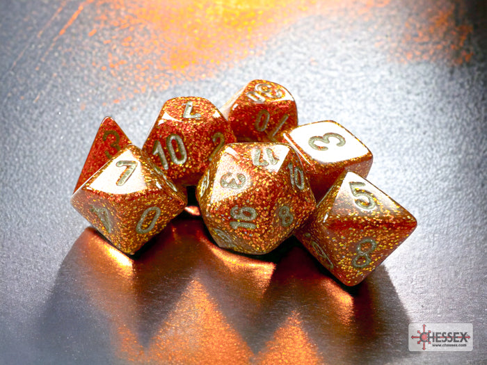 Chessex Glitter Mini-hedral Gold/silver 7-Die Set | Mega City Incorporated