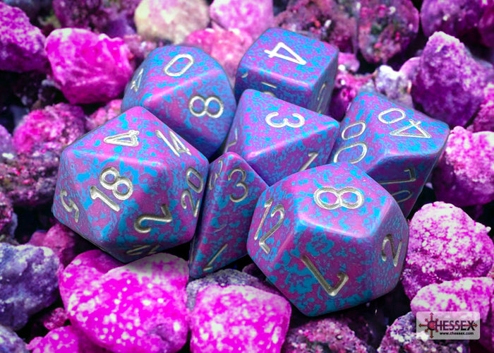 Chessex Speckled Silver Tetra Polyhedral 7-Dice Set | Mega City Incorporated