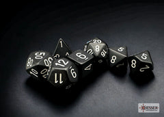 Chessex Opaque Black/white Polyhedral 7-Dice Set | Mega City Incorporated