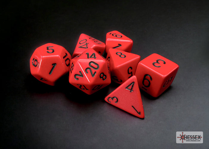 Chessex Opaque Red/black Polyhedral 7-Dice Set | Mega City Incorporated