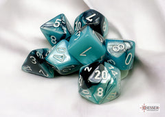 Chessex Gemini Black-Shell/white Polyhedral 7-Dice Set | Mega City Incorporated