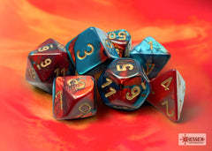 Chessex Gemini Red-Teal/gold Polyhedral 7-Dice Set | Mega City Incorporated