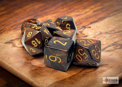 Chessex Scarab Blue Blood/gold Polyhedral 7-Dice Set | Mega City Incorporated