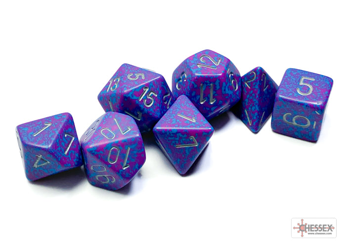 Chessex Speckled Silver Tetra Polyhedral 7-Dice Set | Mega City Incorporated