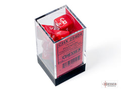 Chessex Opaque Red/white Polyhedral 7-Dice Set | Mega City Incorporated