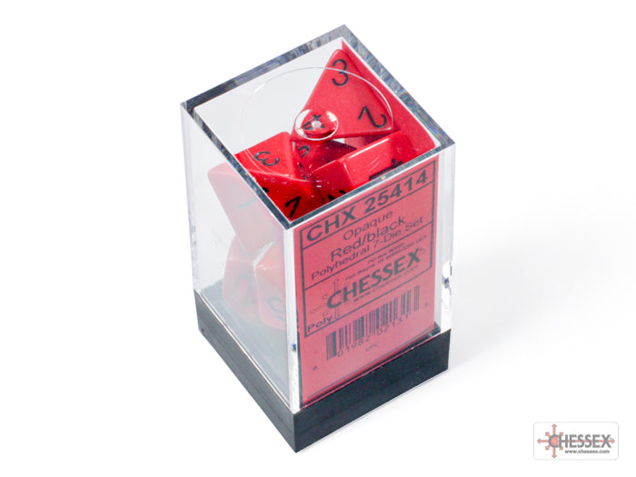 Chessex Opaque Red/black Polyhedral 7-Dice Set | Mega City Incorporated