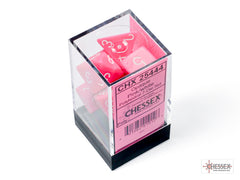 Chessex Opaque Pink/white Polyhedral 7-Dice Set | Mega City Incorporated