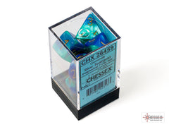 Chessex Gemini Blue-Teal/gold Polyhedral 7-Dice Set | Mega City Incorporated