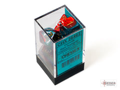 Chessex Gemini Red-Teal/gold Polyhedral 7-Dice Set | Mega City Incorporated