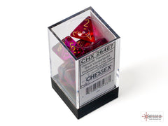 Chessex Gemini Translucent Red-Violet/gold Polyhedral 7-Dice Set | Mega City Incorporated