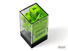 Chessex Vortex Bright Green/black Polyhedral 7-Dice Set | Mega City Incorporated