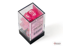 Chessex Frosted Pink/white Polyhedral 7-Dice Set | Mega City Incorporated