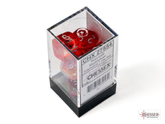 Chessex Nebula Red/silver Luminary Polyhedral 7-Dice Set | Mega City Incorporated