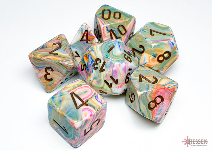 Chessex Festive Vibrant/brown Polyhedral 7-Dice Set | Mega City Incorporated