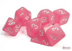 Chessex Frosted Pink/white Polyhedral 7-Dice Set | Mega City Incorporated