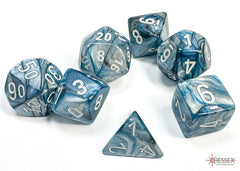 Chessex Lustrous Slate/white Polyhedral 7-Dice Set | Mega City Incorporated