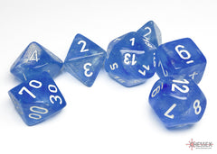 Chessex Borealis Sky Blue/white Luminary Polyhedral 7-Dice Set | Mega City Incorporated