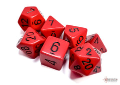 Chessex Opaque Red/black Polyhedral 7-Dice Set | Mega City Incorporated