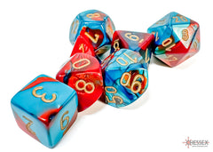 Chessex Gemini Red-Teal/gold Polyhedral 7-Dice Set | Mega City Incorporated