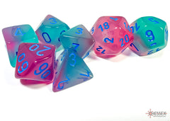 Chessex Gemini Gel Green-Pink/blue Luminary Polyhedral 7-Dice Set | Mega City Incorporated