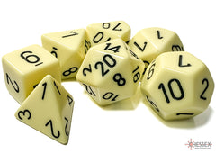 Chessex Opaque Pastel Yellow/black Polyhedral 7-Dice Set | Mega City Incorporated