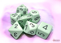 Chessex Opaque Pastel Green/black Polyhedral 7-Dice Set | Mega City Incorporated