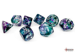 Chessex Nebula Fluorite/white Polyhedral 7-Dice Set (with bonus die) | Mega City Incorporated