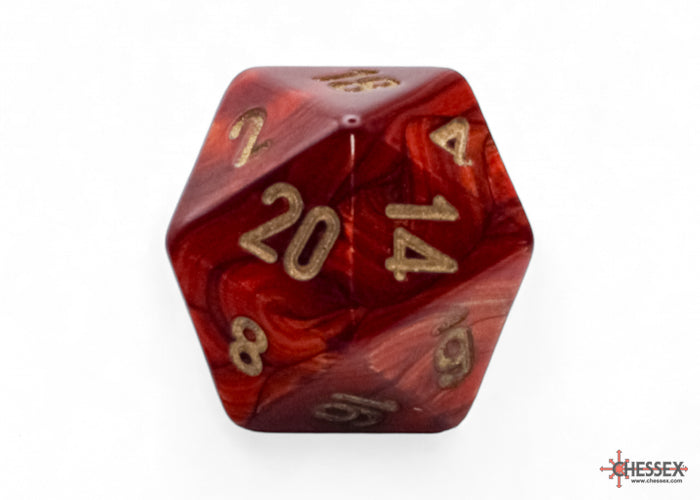 Chessex Scarab Mega-hedral Scarlet/gold d20 | Mega City Incorporated