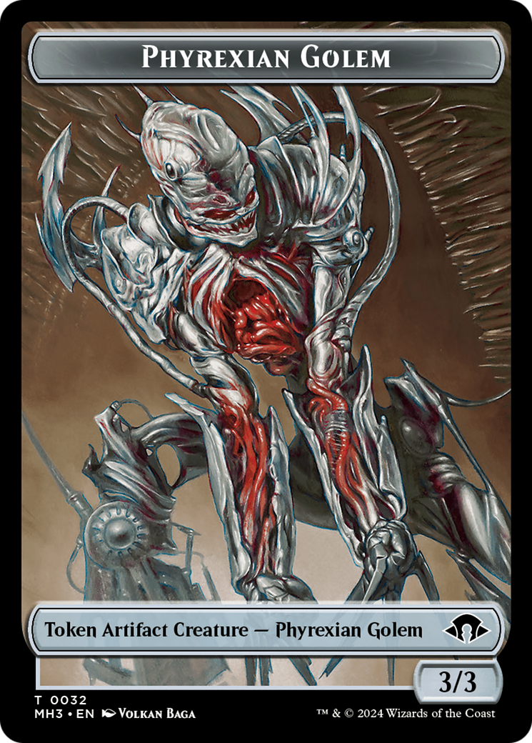 Phyrexian Golem // Energy Reserve Double-Sided Token [Modern Horizons 3 Tokens] | Mega City Incorporated