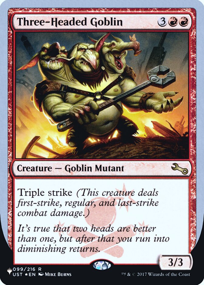 Three-Headed Goblin (Unfinity Foil Edition) [The List] | Mega City Incorporated