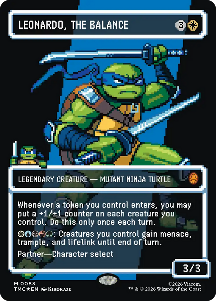 Leonardo, the Balance (0083) (Borderless) (Surge Foil) [Teenage Mutant Ninja Turtles Commander] | Mega City Incorporated
