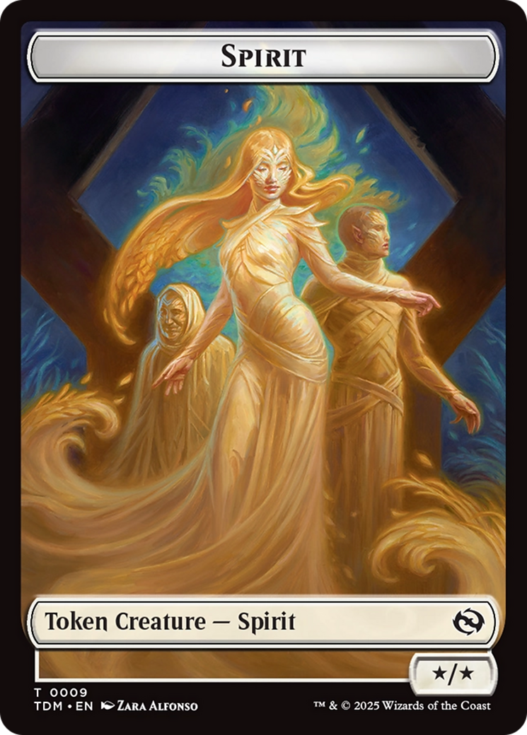 Spirit (0008) // Spirit (0009) Double-Sided Token [Tarkir: Dragonstorm Tokens] | Mega City Incorporated