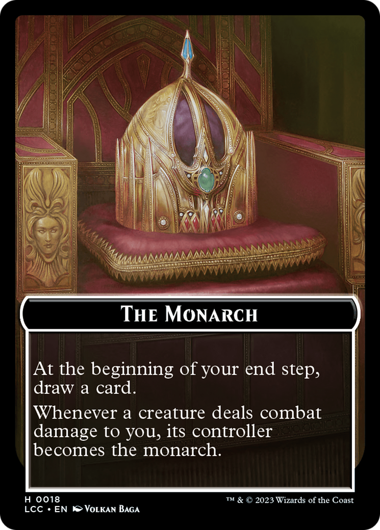 The Monarch // Dinosaur Double-Sided Token [The Lost Caverns of Ixalan Commander Tokens] | Mega City Incorporated