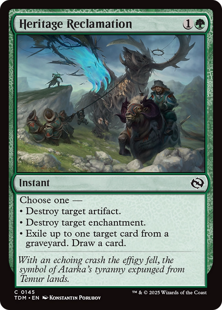 Heritage Reclamation [Tarkir: Dragonstorm] | Mega City Incorporated