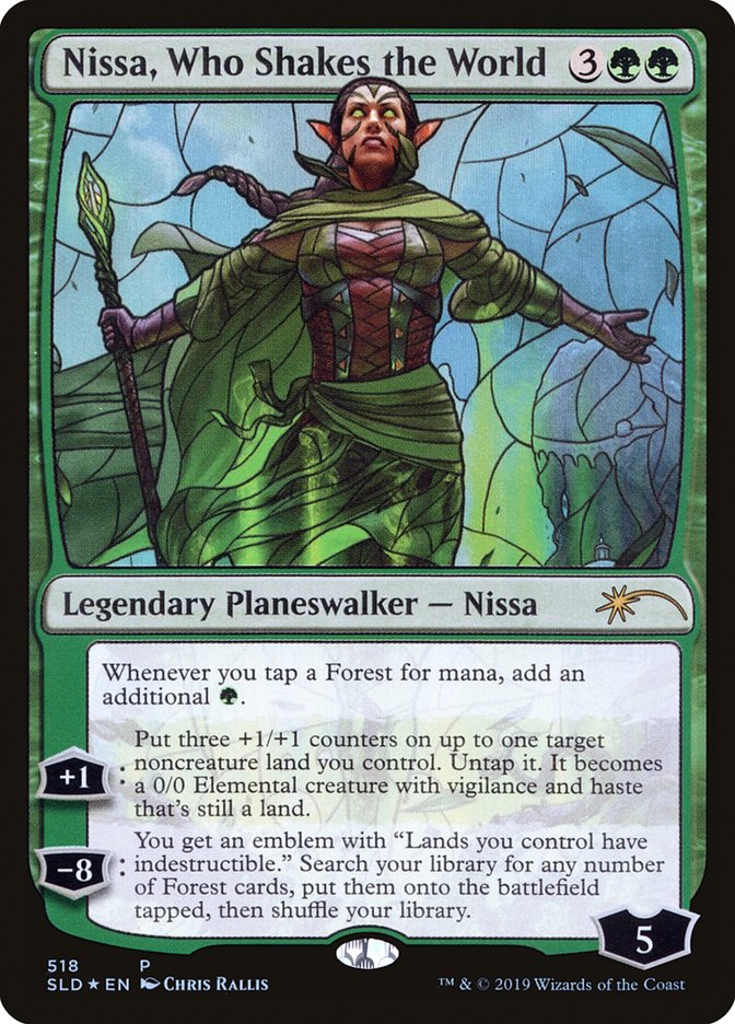 Nissa, Who Shakes the World (Stained Glass) [Secret Lair Drop Promos] | Mega City Incorporated