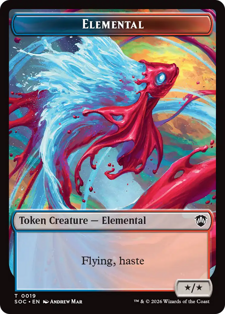 Dragon Illusion // Elemental (0019) Double-Sided Token [Secrets of Strixhaven Commander Tokens] | Mega City Incorporated