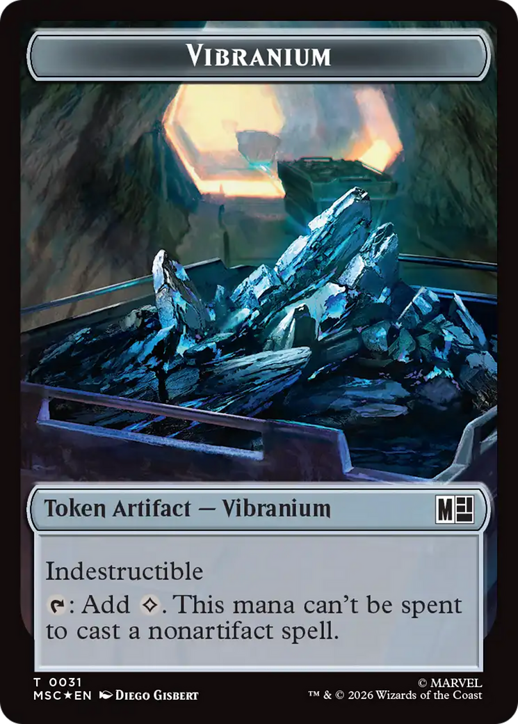 The Monarch (016) // Vibranium (031) Double-Sided Token (Surge Foil) [Marvel Super Heroes Commander Tokens] | Mega City Incorporated