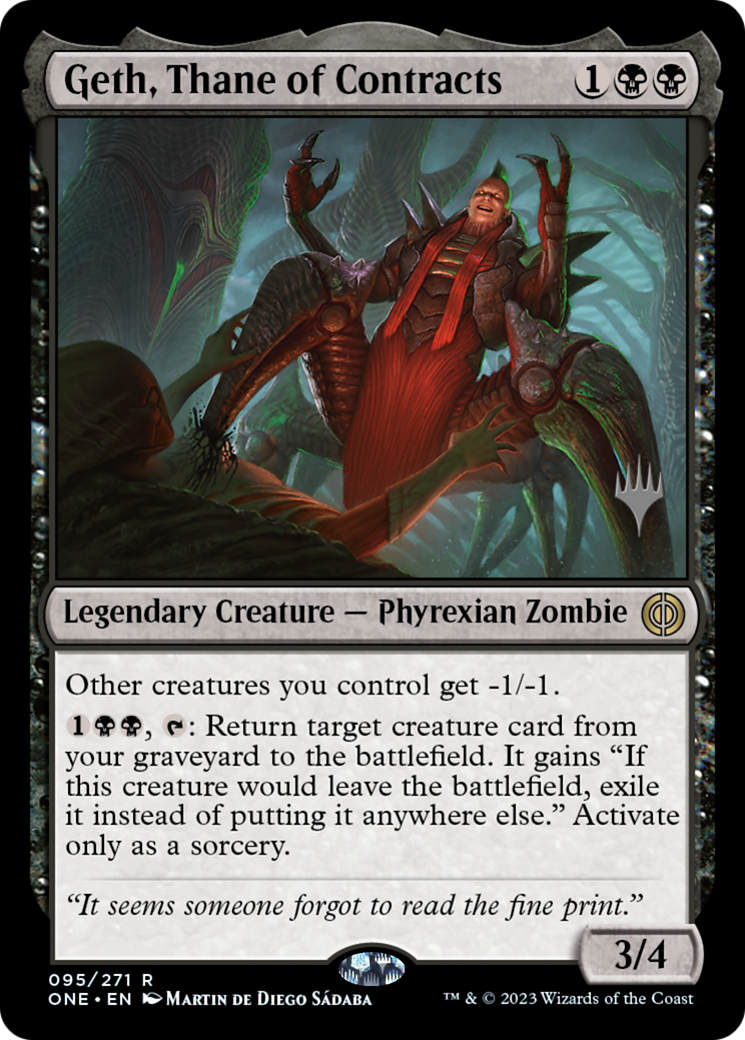 Geth, Thane of Contracts (Promo Pack) [Phyrexia: All Will Be One Promos] | Mega City Incorporated